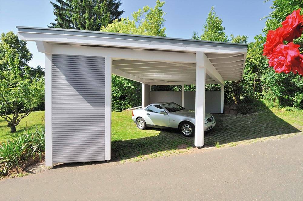 Flachdach-Carport als Einzel- oder Doppelstellplatz