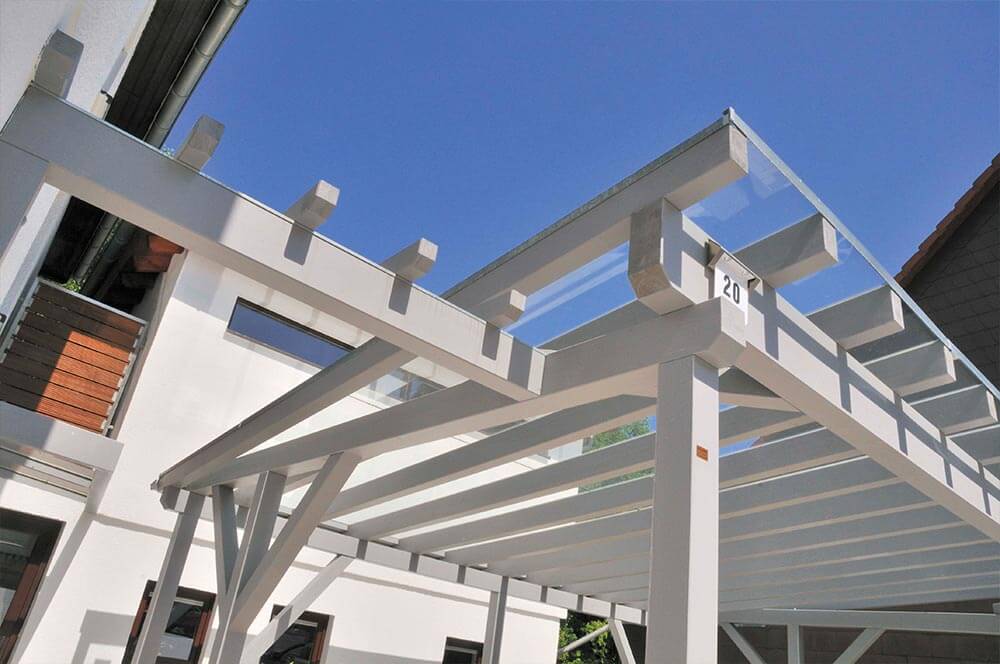 Carport mit Puldach aus Glas